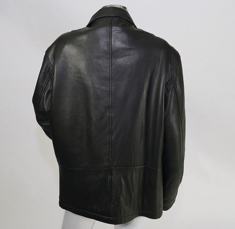 A gentleman's Hugo Boss black leather jacket